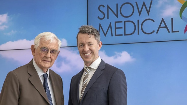 Australian businessman Terry Snow and his son, Tom.