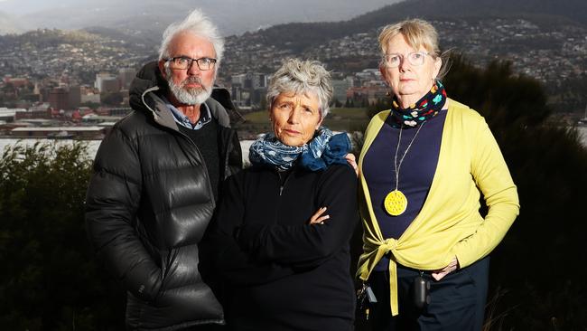 President of the Rosny Hill Friends Network Inc Beth Rees (middle) with committee members Rob Peterson and Denise Hoggan. Picture: Zak Simmonds