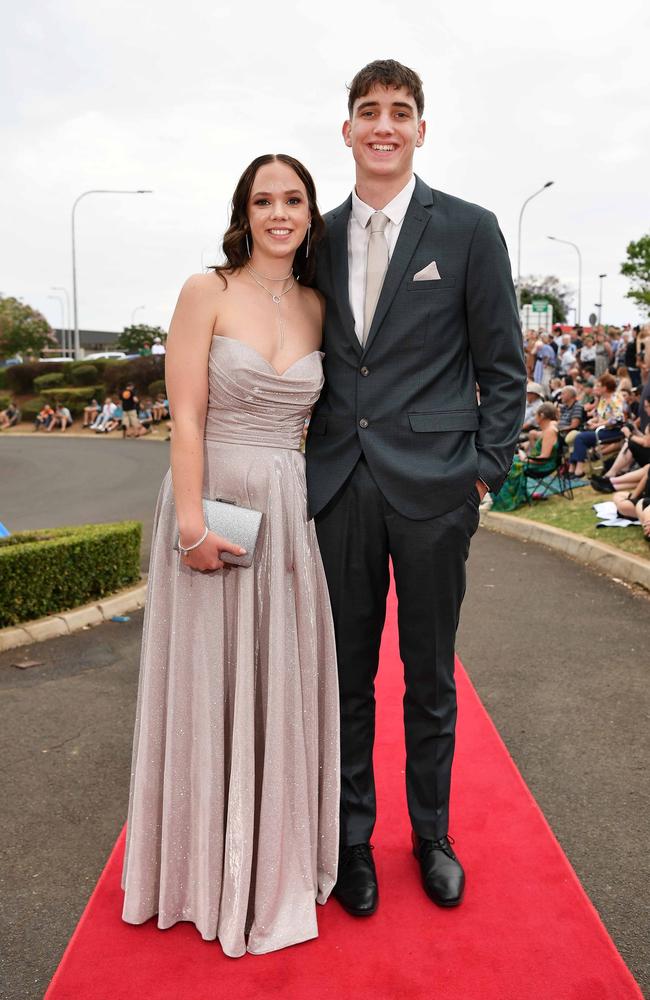 Mia Casey and Riley Kingston at Highfields State Secondary College. Picture: Patrick Woods.