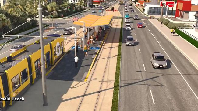 A proposed station at Mermaid Beach near KFC and Sizzlers.