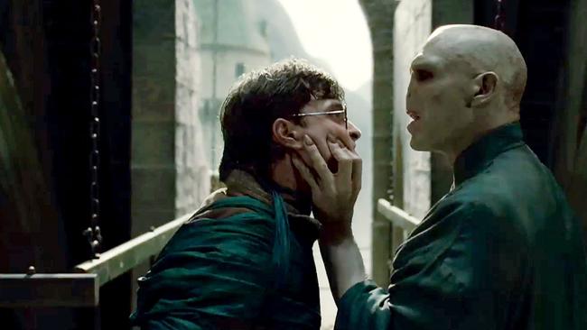 Harry and Lord Voldemort having a little disagreement.
