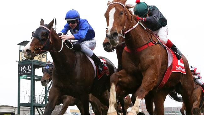 Stablemates Bellaria and Mrs Gardenia finished in a dead heat. Picture: AAP