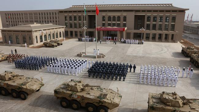 The opening ceremony of China's military base in Djibouti in 2017. Picture: AFP