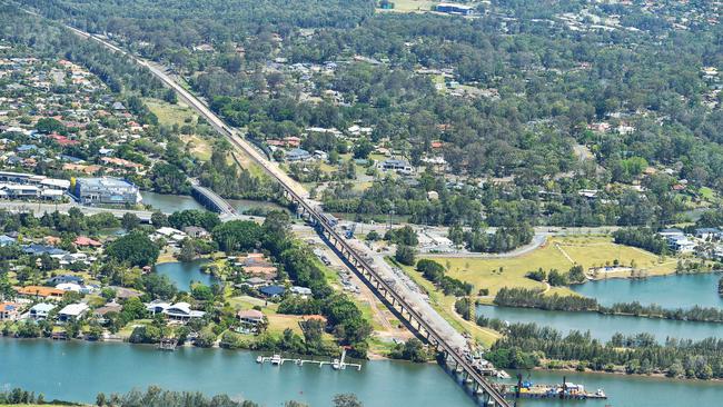 The train line between the Gold Coast and Brisbane. Picture: Nigel Hallett