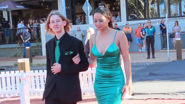 The students from Urangan State High School celebrating their formal.