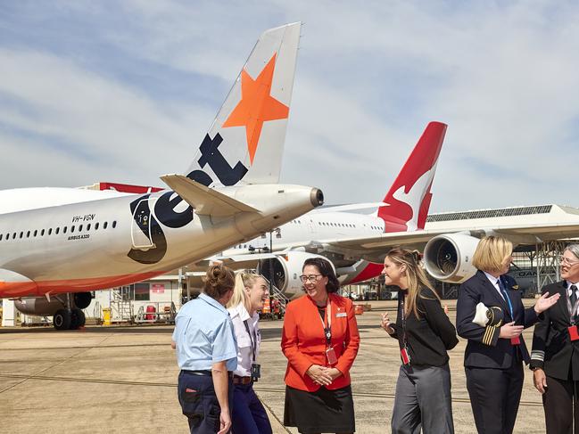 SYDNEY, AUSTRALIA - NCA NewsWire Photos - 08 MARCH, 2024: Qantas, Jetstar and Virgin are marking International Women’s Day 2024 by planning, dispatching and operating flights with all-female teams. Picture: NCA NewsWire handout