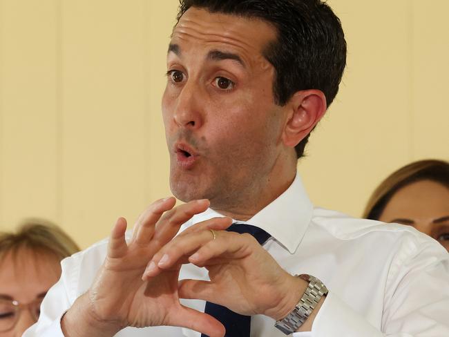 Leader of the Opposition David Crisafulli during a media conference announcing the Better Health More Services plan at a chapel/ community hall in Mt Gravatt. Picture: Liam Kidston.