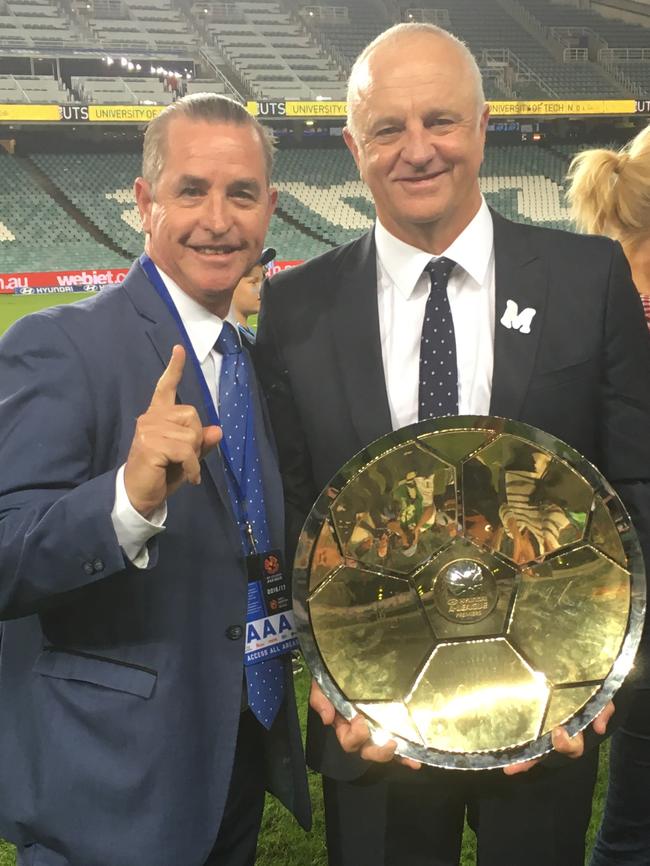 Stubbs with former Sydney FC coach Graham Arnold.