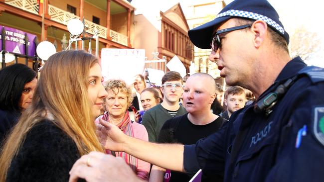 About 200 pro-choice and pro-life protesters have clashed outside NSW Parliament. Picture: Getty