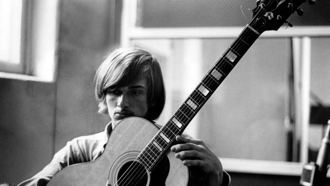 Mike Oldfield recording his first LP, Children of the Sun, in 1968. Picture: Brian Shuel/Redferns