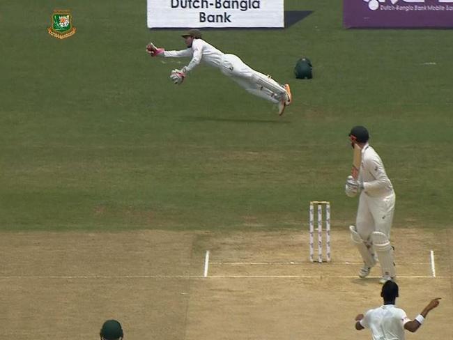 Sensational catch from Mushfiqur Rahim.