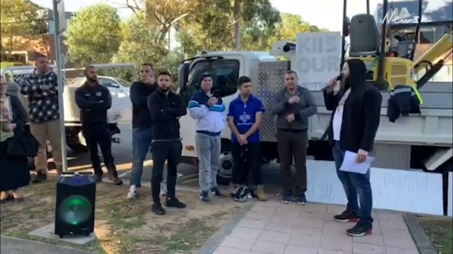 Protest outside KIIS FM in Sydney’s Ryde