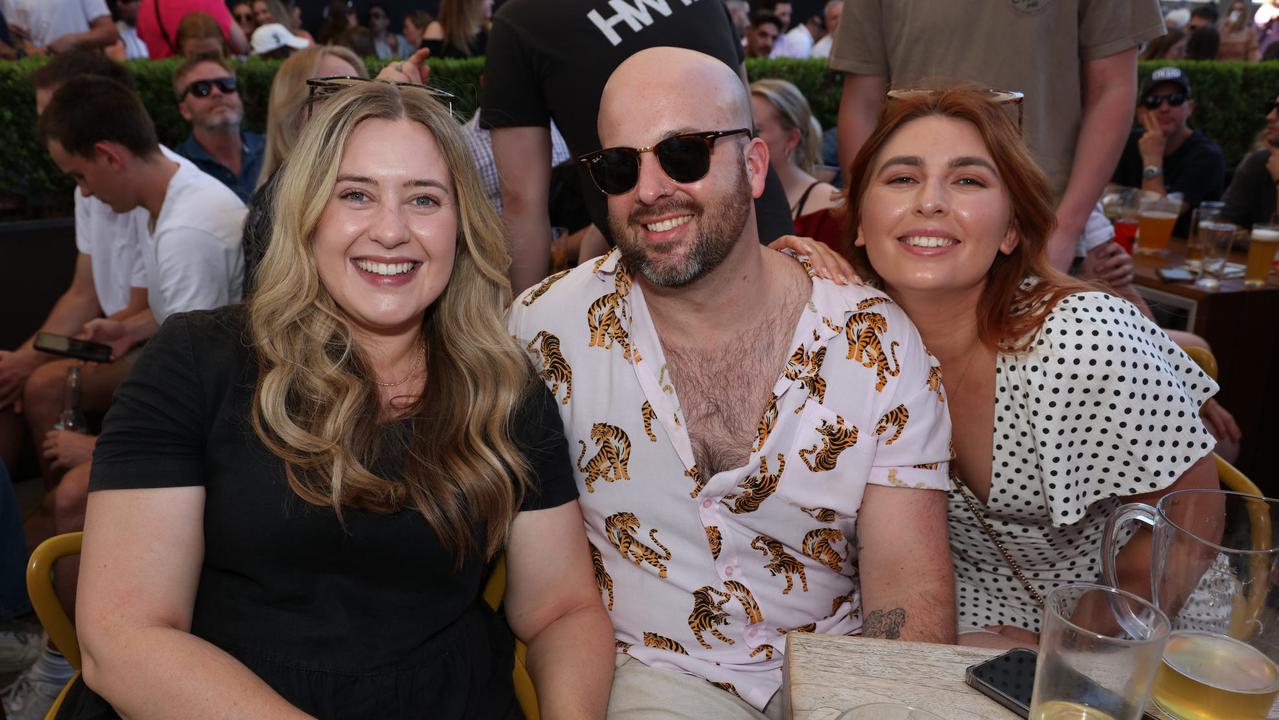 Adelaide footy fans soak up the 2023 Grand Final action. Picture: Emma Brasier