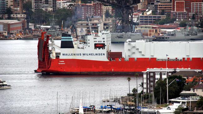 A Wallenius Wilhelmsen Lines ship in Sydney. Pic. Bob Finlayson.