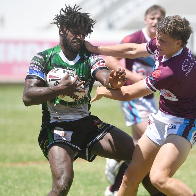 Blackhawks Tekelu Mene during the 2023 Mal Meninga Cup season. Picture: Evan Morgan