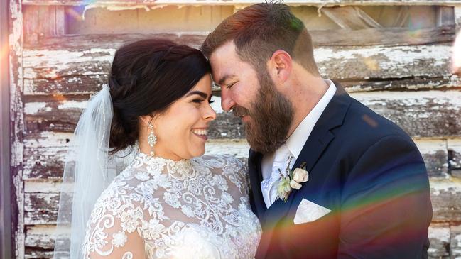 Happy couple: Brooke Urquhart and Aaron Wedel, Sunshine Coast Wedding Photographer Ben Connolly