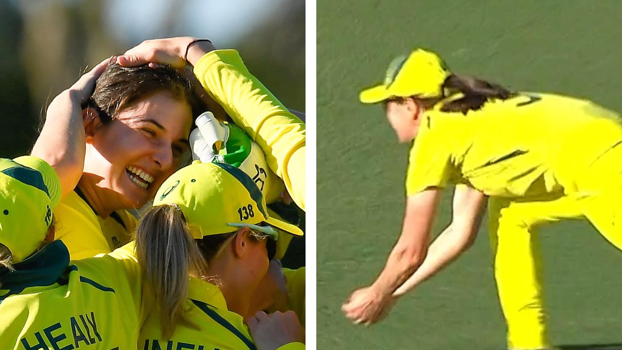 Molly Strano pulled off a stunning catch but Australia’s 26-game ODI win streak came to an end after a brilliant India chase.