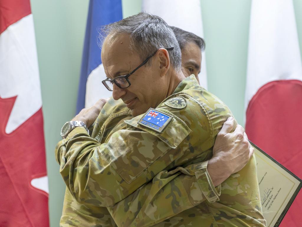 Promotion ceremony for Brigadier Ben McLennan at Lavarack Barracks. Brigadier McLennan and Chief of the Army Lieutenant General Simon Stewart. Picture: Supplied