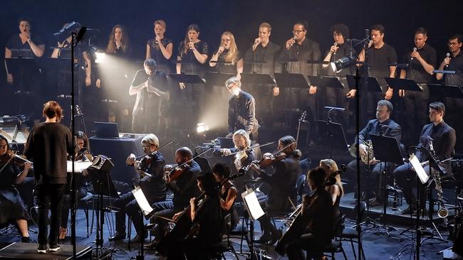 Jonsi and Alex Somers perform the album Riceboy Sleeps at Sydney Opera House as part of the Vivid 2019 festival. Picture: Prudence Upton