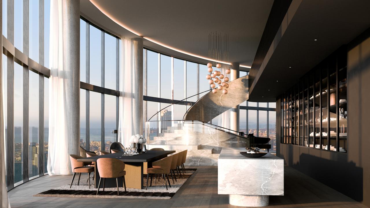 The 1200 sqm property spans the 57th and 58th floor of the Sapphire by the Garden tower.