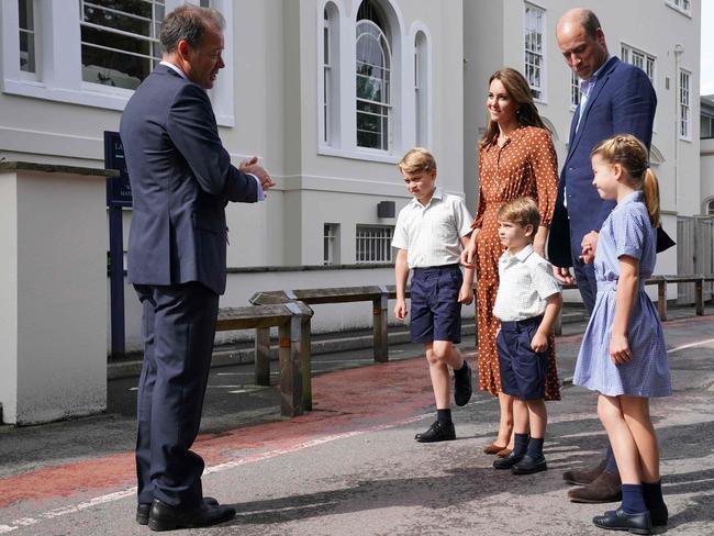 The royal trio said they were excited for their first day. Picture: Jonathan Brady/AFP