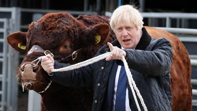 Leaders of Britain’s farming bodies are concerned over a plan backed by PM Boris Johnson to give Australia tariff-free access to the UK market. Picture: Andrew Milligan