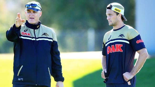 Anthony Griffin and Matt Moylan did not see eye-to-eye at the Panthers.