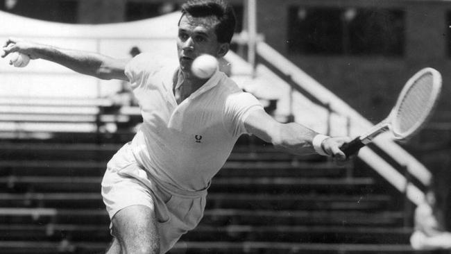Merv Rose in action at the Australian Championships in 1958.