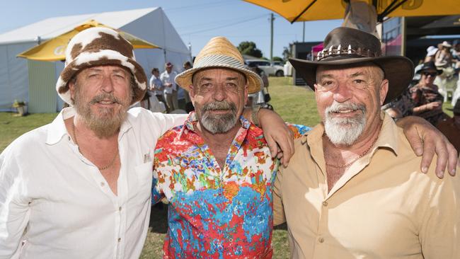 At Warwick Cup race day are (from left) Dale, Mark and Tony Jiggins at Allman Park Racecourse, Saturday, October 14, 2023. Picture: Kevin Farmer