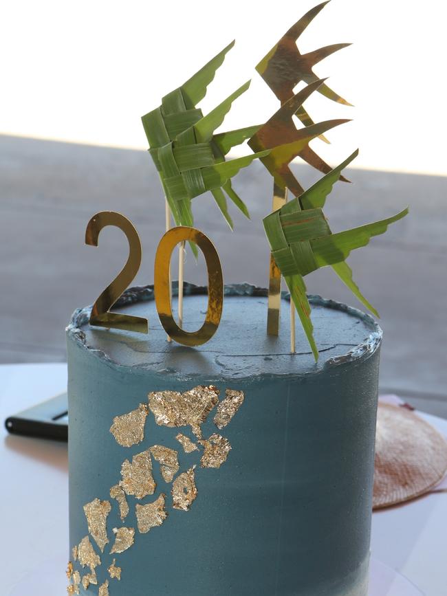 A cake was cut to commemorate 20 years of the Cairns Esplanade Lagoon on Tuesday morning. Picture: Sandhya Ram