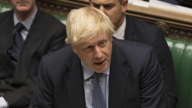 A handout photograph released by the UK Parliament shows Britain's Prime Minister Boris Johnson speaking during the debate on the EU (Withdrawal) (No.6) Bill in the House of Commons in London on September 4, 2019. - British Prime Minister Boris Johnson's government was left in limbo on Wednesday after MPs voted to derail his Brexit plan and rejected his call for an early election to break the political deadlock. (Photo by JESSICA TAYLOR / various sources / AFP) / RESTRICTED TO EDITORIAL USE - NO USE FOR ENTERTAINMENT, SATIRICAL, ADVERTISING PURPOSES - MANDATORY CREDIT " AFP PHOTO / JESSICA TAYLOR / UK Parliament"