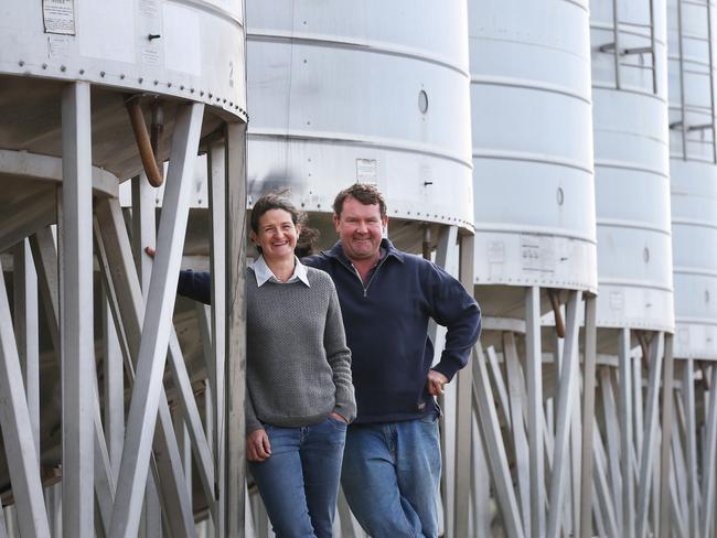 Year of cheer: Matthew and Rachel Hinkley on their farm.