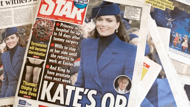 Kate's health is the British (and global) press’ current obsession. Image: Getty