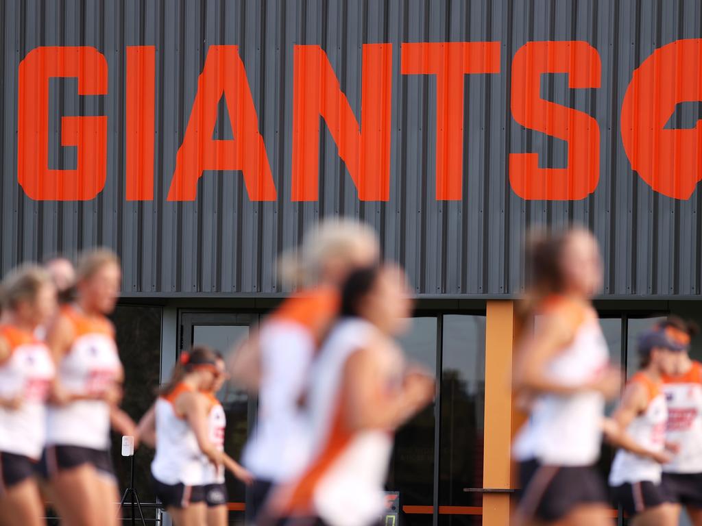 SYDNEY, AUSTRALIA - NOVEMBER 15: A general view is seen during GWS GIANTS AFLW training session at Tom Wills Oval at GIANTS HQ on November 15, 2021 in Sydney, Australia. (Photo by Mark Kolbe/Getty Images)