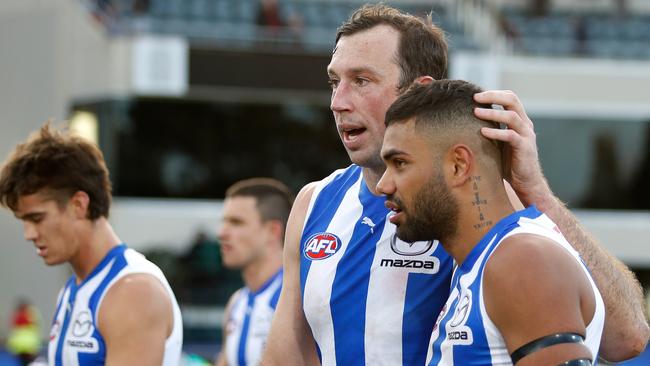 Tarryn Thomas had a tough day against Adelaide. Picture: Getty Images