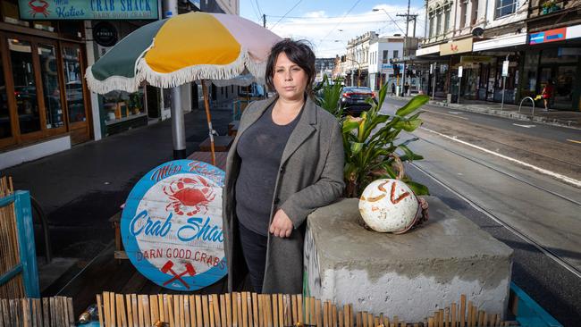 Crab Shack owner Katie Marron in her outdoor dining space. Picture: Mark Stewart