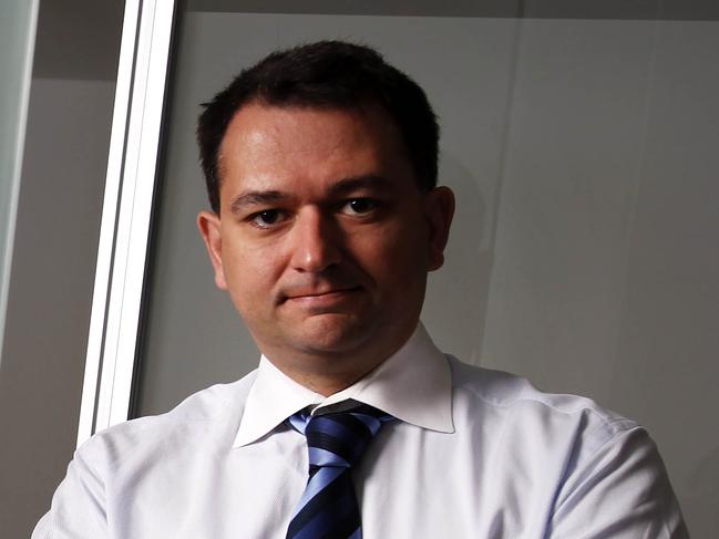 Microequities Asset manager Carlos Gil at his Pitt Street office in Sydney CBD.