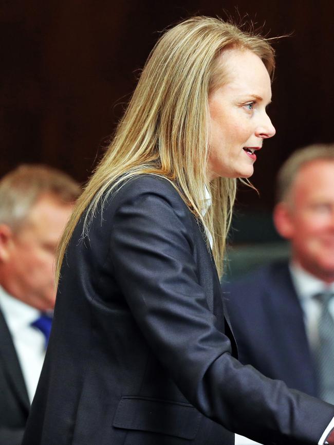 Health Minister Sarah Courtney. Picture: ZAK SIMMONDS