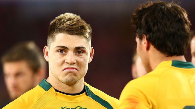 SYDNEY, AUSTRALIA - JULY 06:  James O'Connor of the Wallabies looks on after losing the International Test match between the Australian Wallabies and British & Irish Lions at ANZ Stadium on July 6, 2013 in Sydney, Australia.  (Photo by Mark Kolbe/Getty Images)