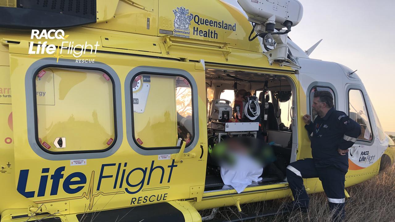 RACQ LifeFlight rescues the man in his 40s who went missing trail bike riding.