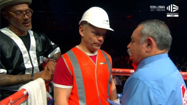 Victor Oganov in the ring before his cruiserweight bout with Jason Whateley. Picture: Supplied