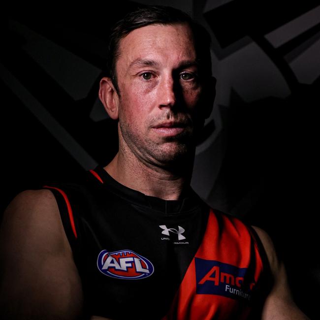 Todd Goldstein in his new colours. Picture: Essendon FC