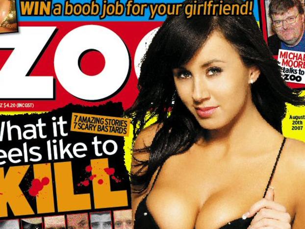 Cover of Zoo Weekly magazine for 20/08/07 with the controversial win a boob job for your girlfriend competition.