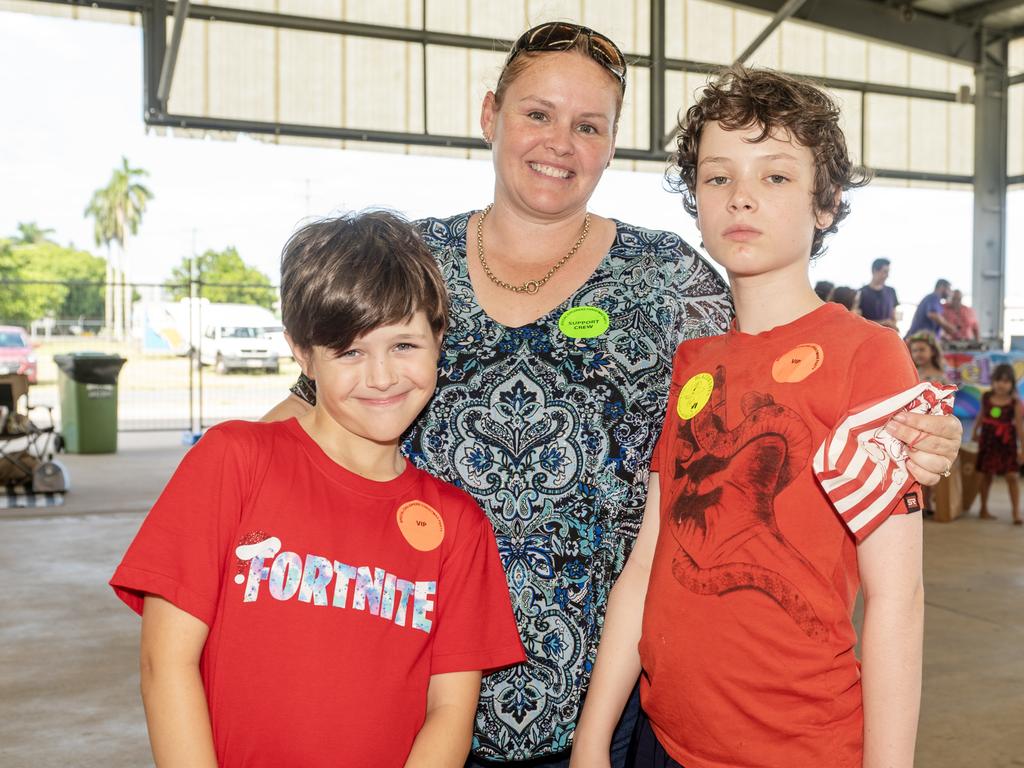 Jed, Nikki and Seth Postlethwaite from Sarina at Special Childrens Christmas Party Mackay Saturday 19 Novemeber 2022. Picture: Michaela Harlow