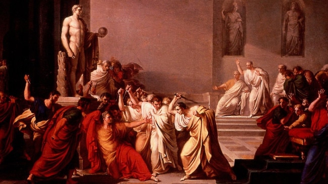 Painting 'The Death of Caesar' (Morte di Cesare) by Vincenzo Camuccini, circa 1798. This tragic event, which often prompts the recalling of the famous Shakespearean quote, “Beware the Ides of March” makes the timing of a March election an odd choice, according to Charles Wooley