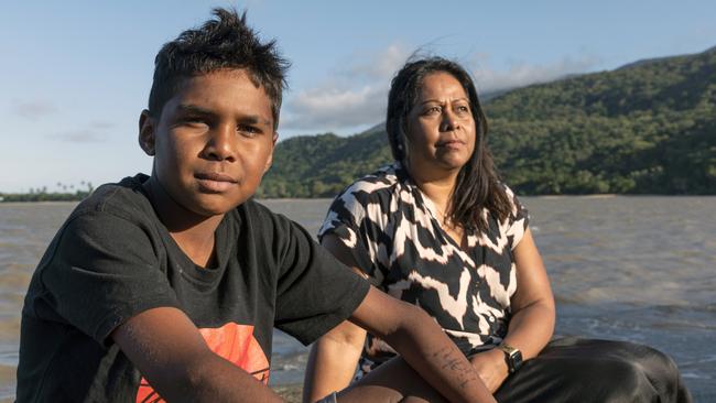 Yarrabah community leader Suzanne Andrews with Yarrabah student John Hill … ‘health improved in Aboriginal hands’. Picture: Kerry Trapnell