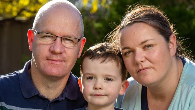 Tony and Christine Hyde with their son, Darragh, 3. Picture: Jay Town