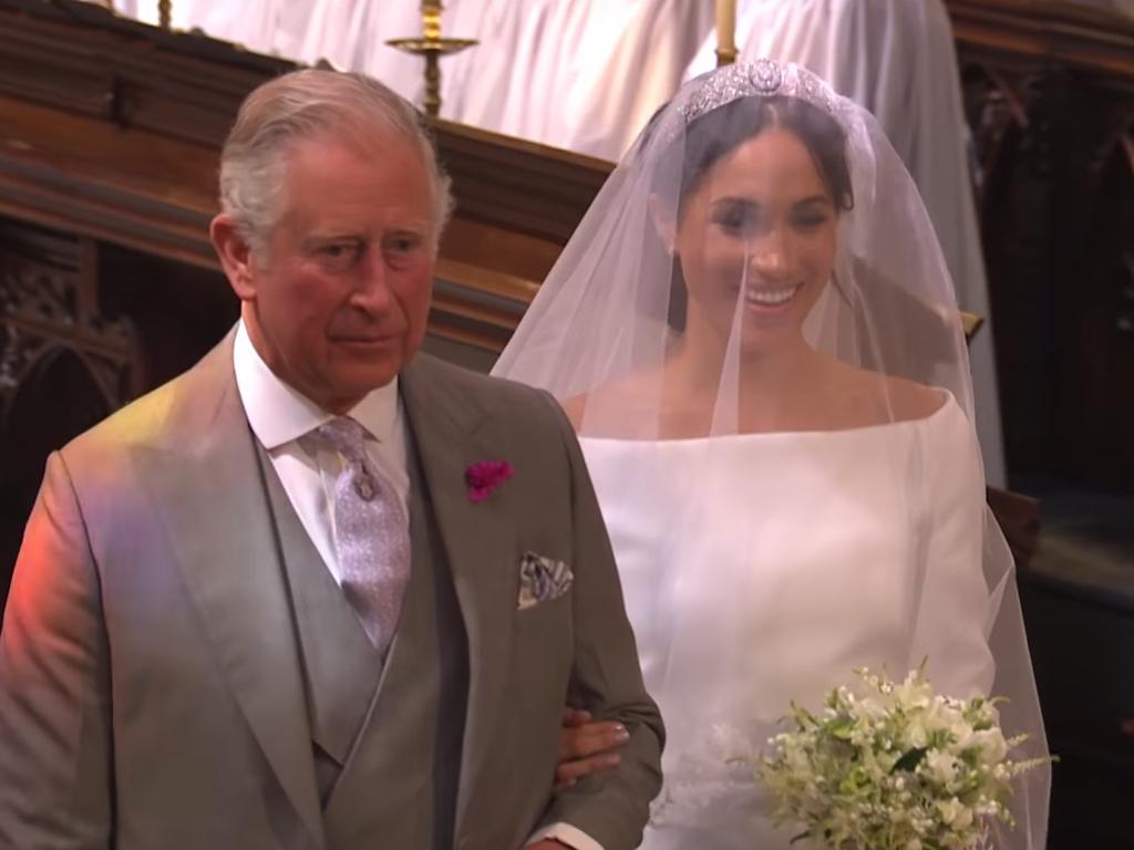 Charles walked Meghan down the aisle during her May wedding ceremony. Picture: BBC