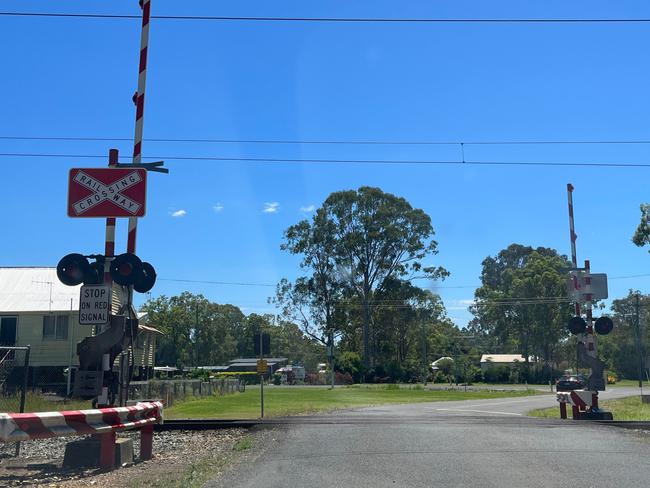 Burrum Town railway crossing where trains to and from Torbanlea pass through.