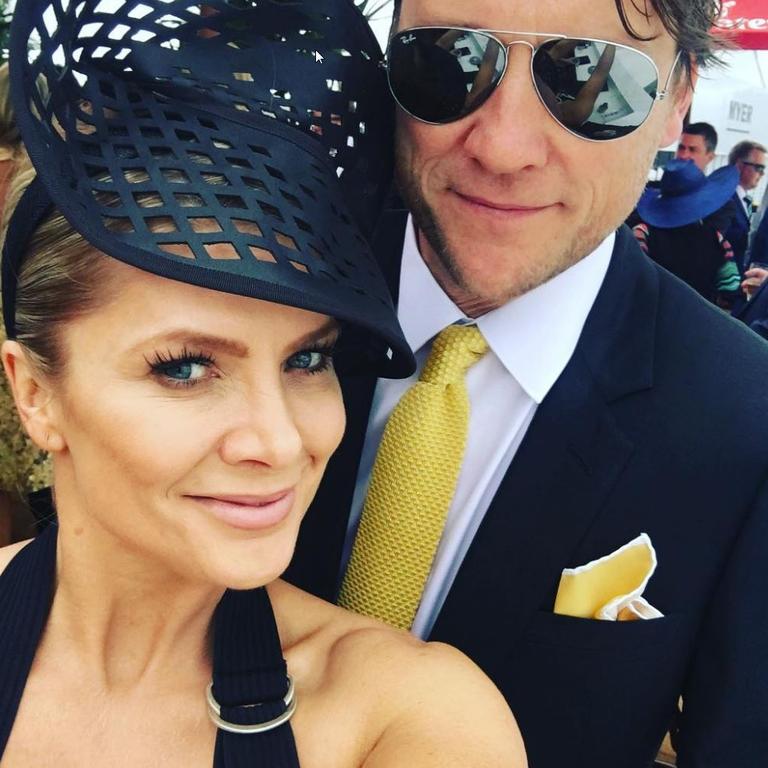 Melbourne Cup 2016 via social media ...Natalie Bassingthwaighte, “Me and my main squeeze @emirates #melbournecup@manningcartell collab with @studioaniss #allergictoordinary @dior @houseofkdor#hothubby” Picture: Instagram